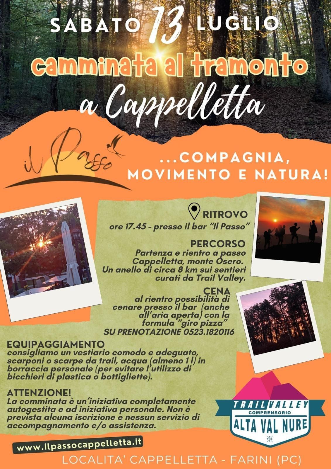 Camminata al tramonto