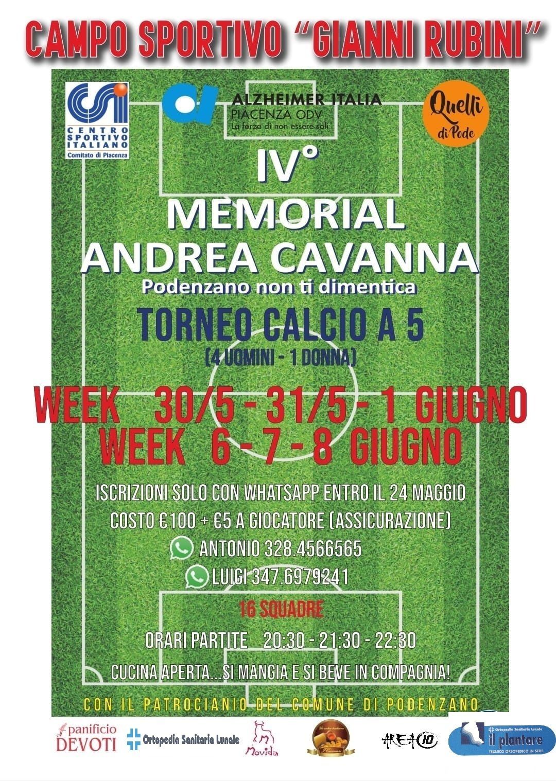 IV MEMORIAL ANDREA CAVANNA