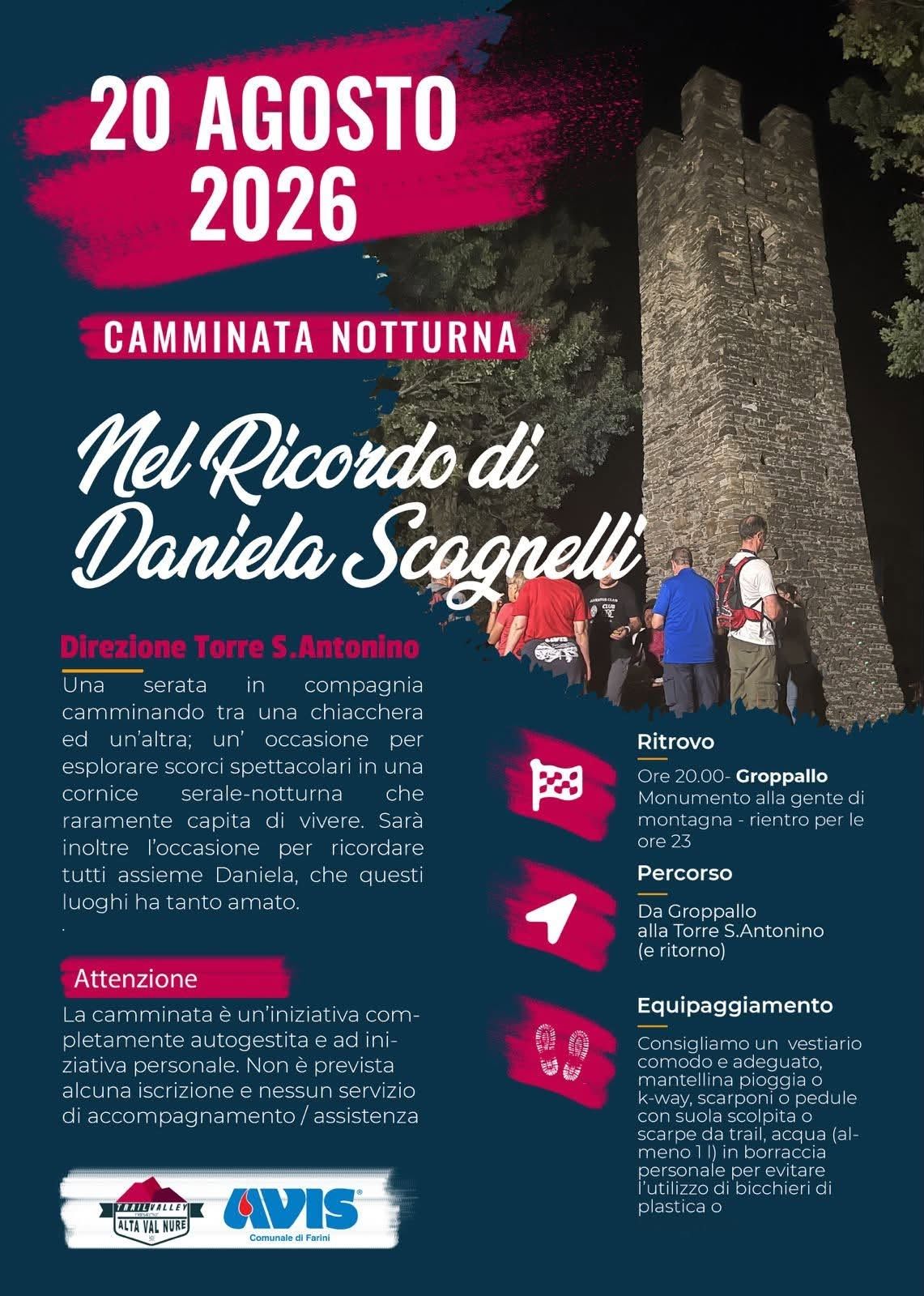 Una camminata nel ricordo di Daniela Scagnelli